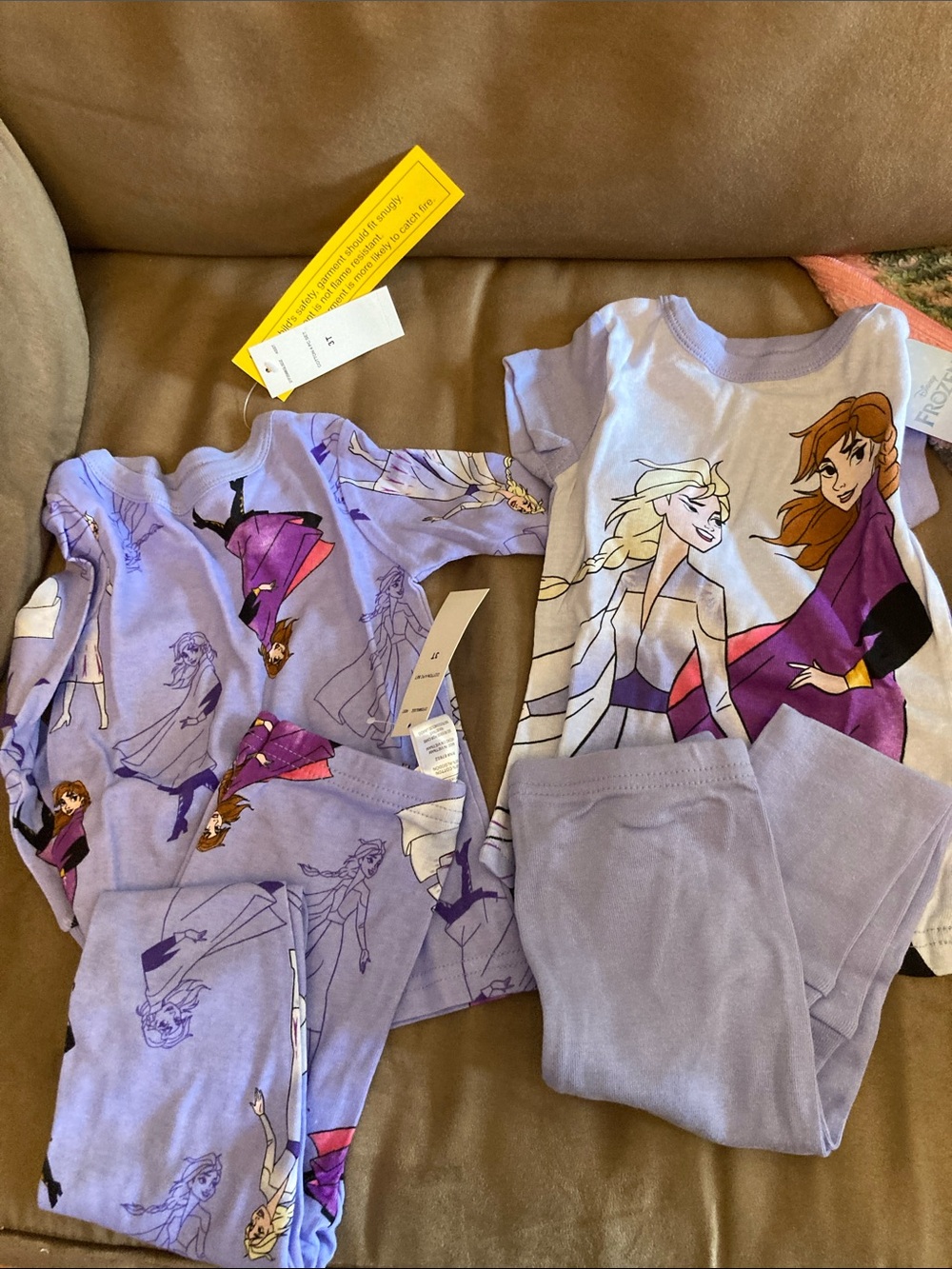 NWT! Set of 2 Disney Frozen Lavender Kids Pajama Set with Elsa & Anna Graphics